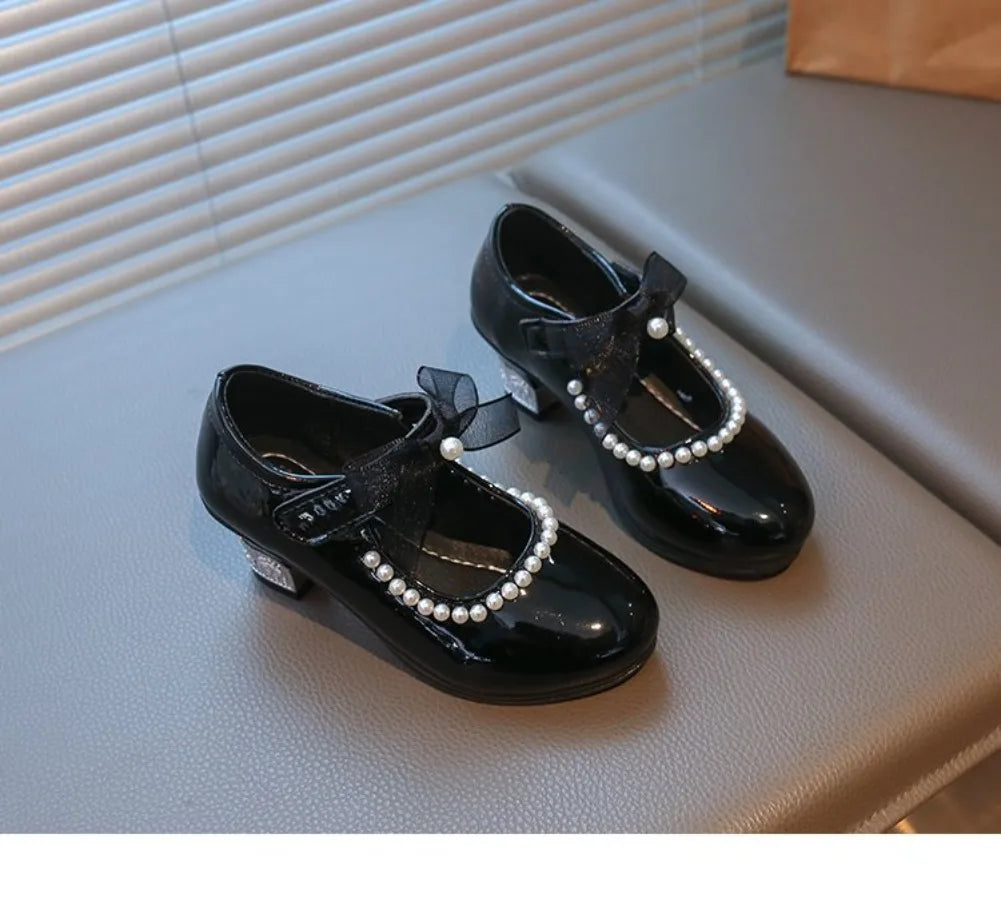 French Girl Heels Spring New Bow Girl Princess Shoes Soft Sole Girl Shoes Performance Shoe Fashion Women Shoes Туфли Для Девочки
