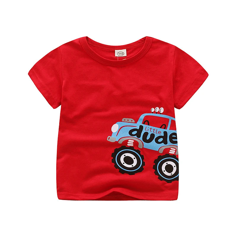 Wilson Cartoon Car Print Cotton Tops Tees - GuGuTon baby store - Baby Fashion - Toddlers Outfits - Babies Outfits - Toddler Clothes - Kids Clothing - Newborn Clothes - Newborn Wear - Kids Wear - Trending Clothes - Trending Outfits - Fall Fashion - Winter Fashion - Girls Clothes - Boys Clothes - Babies Wear - Kids Accessories - KidsWear - Summer Clothes - Summer Fashion - Summer Trend - Falls Sweaters - Tops - Bottom - Jeans - Blouse - Dresses - Newborn Dresses - Toys
