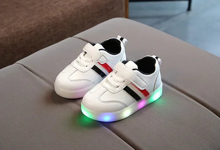 Trendy Child Sneakers Light Up Simple Girl Shoe Versatile Comfort Boy Shoe Anti Slip New Autumn Girl Sneaker Daily Casual Shoes