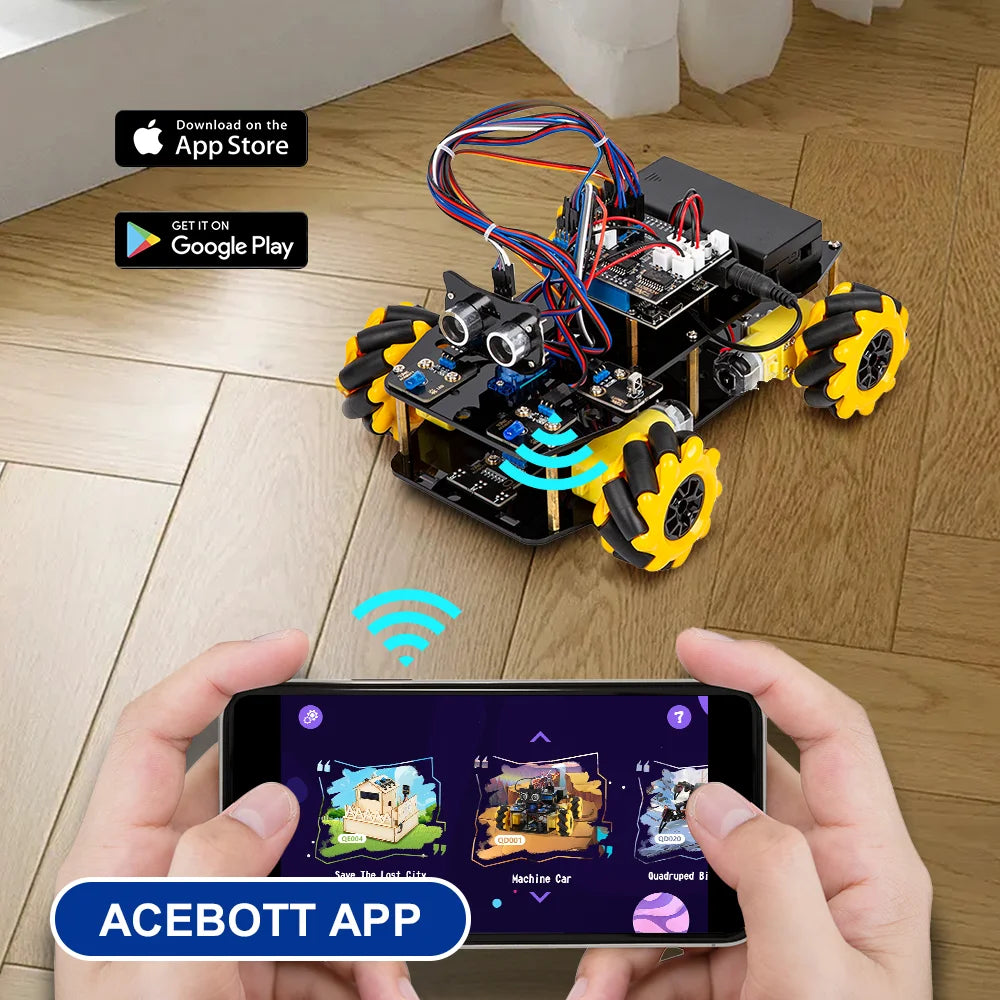 ACEBOTT Robot Car Starter Kit with ESP32 for Arduino Projects