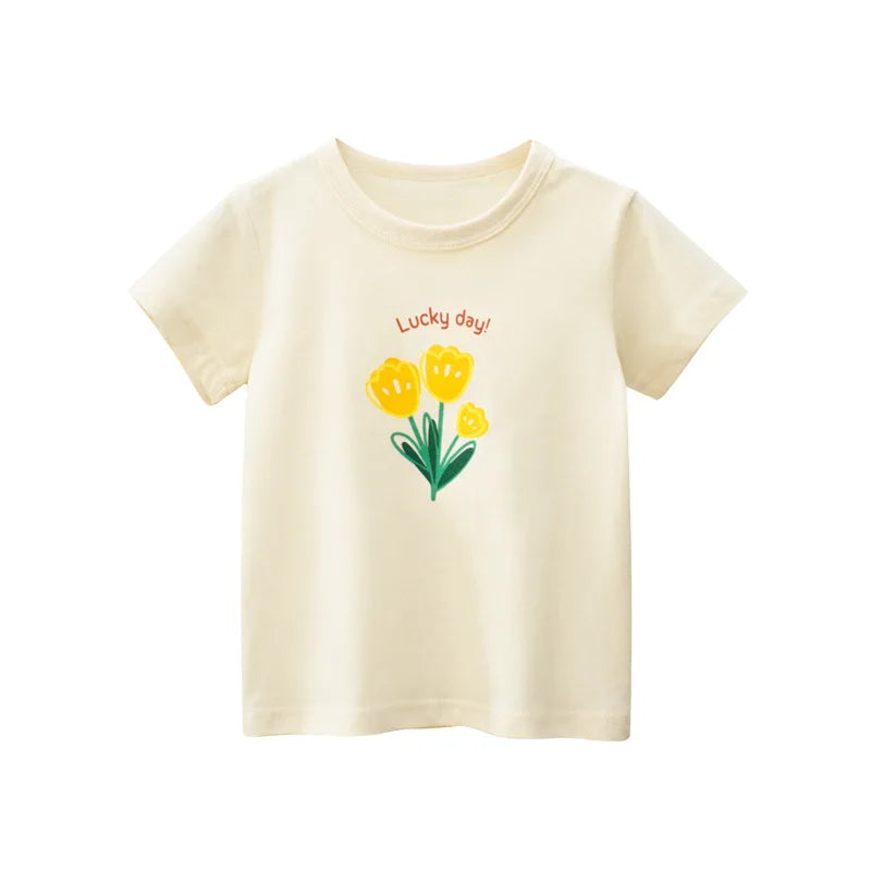 Alma Clothes Summer Cotton T Shirt Sleeve Infant Top Cartoon Flower - GuGuTon baby store - Baby Fashion - Toddlers Outfits - Babies Outfits - Toddler Clothes - Kids Clothing - Newborn Clothes - Newborn Wear - Kids Wear - Trending Clothes - Trending Outfits - Fall Fashion - Winter Fashion - Girls Clothes - Boys Clothes - Babies Wear - Kids Accessories - KidsWear - Summer Clothes - Summer Fashion - Summer Trend - Falls Sweaters - Tops - Bottom - Jeans - Blouse - Dresses - Newborn Dresses - Toys