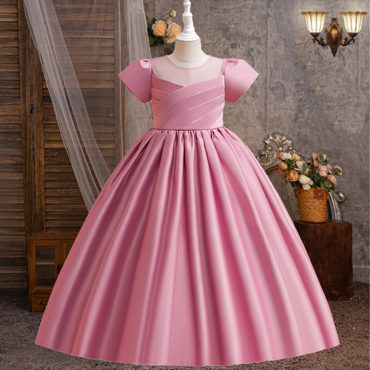 Elegant Baptism Bridesmaids Party Wedding Birthday Princess  Girl Dresses