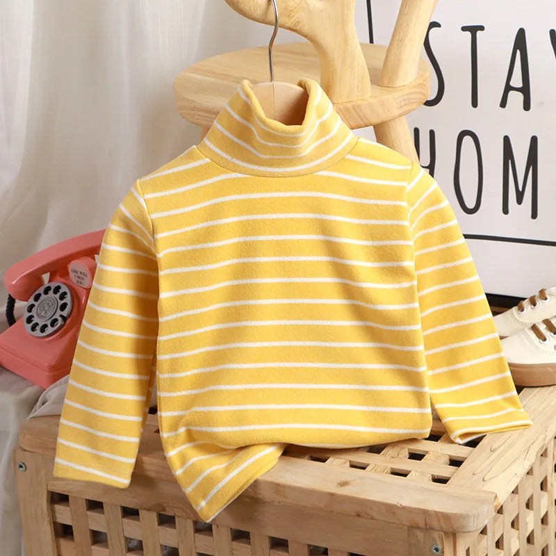 Rocio Striped High Collar Sweatshirt Top