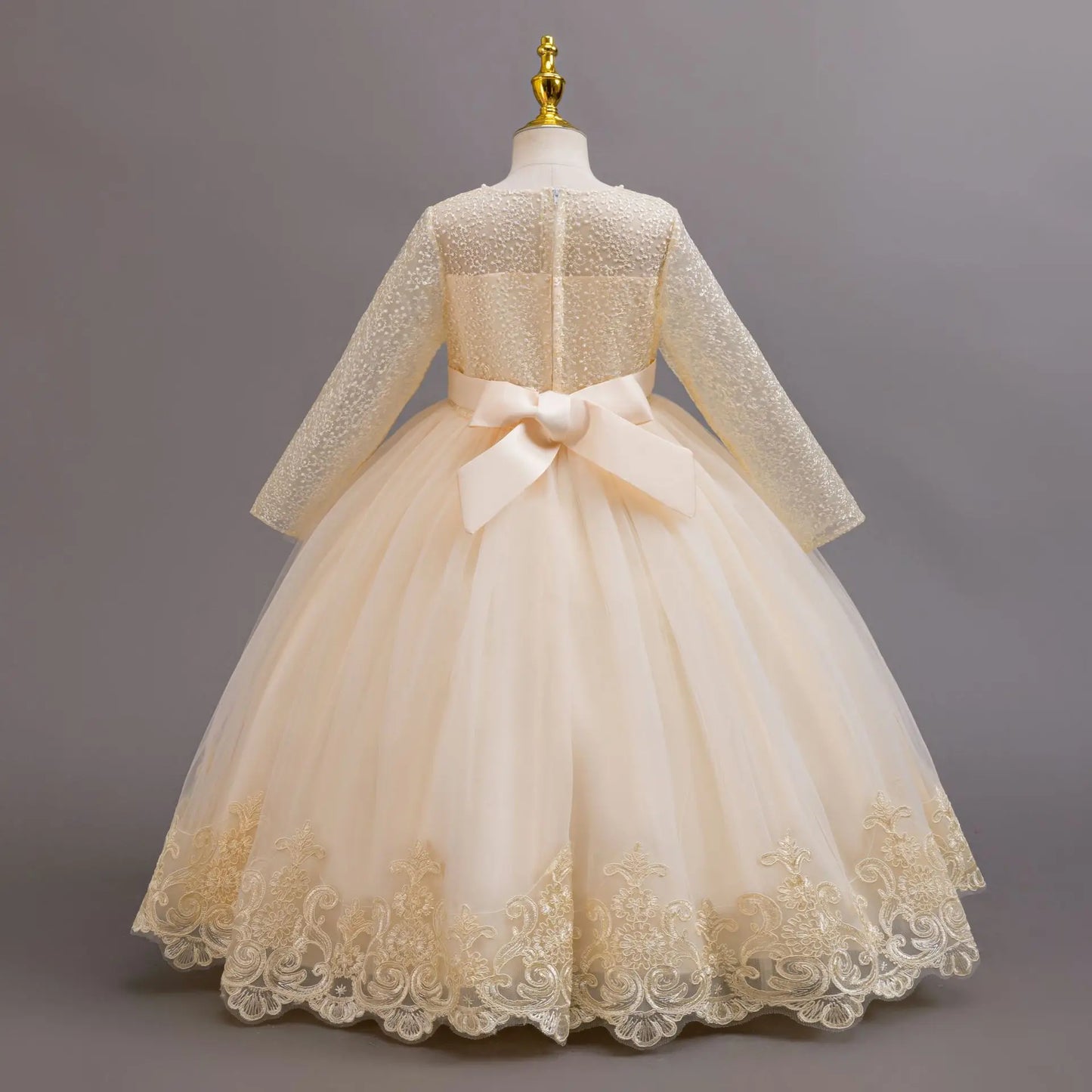New Girl Wedding Dress White Long Lace Princess Dress