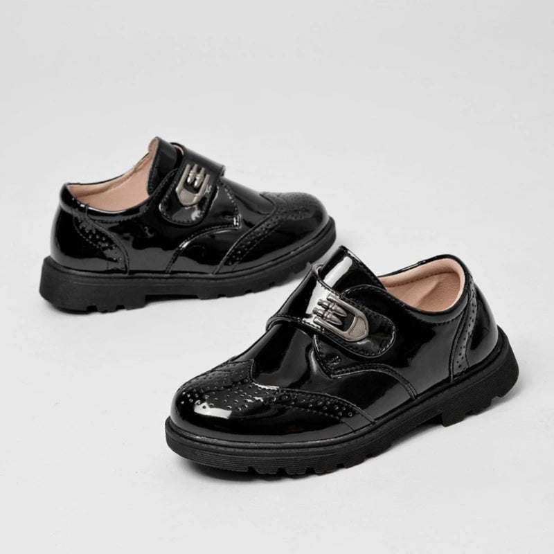 Boys Leather School Shoes British Style Black Soft Sole Kids Formal Casual Performance Footwear Big Kids New Autumn Spring
