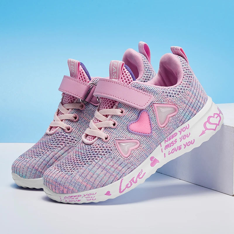 Cozy Knit Shoes for Girls Ultra Breathable Sneakers Lightweight Footwear Comfy and Casual