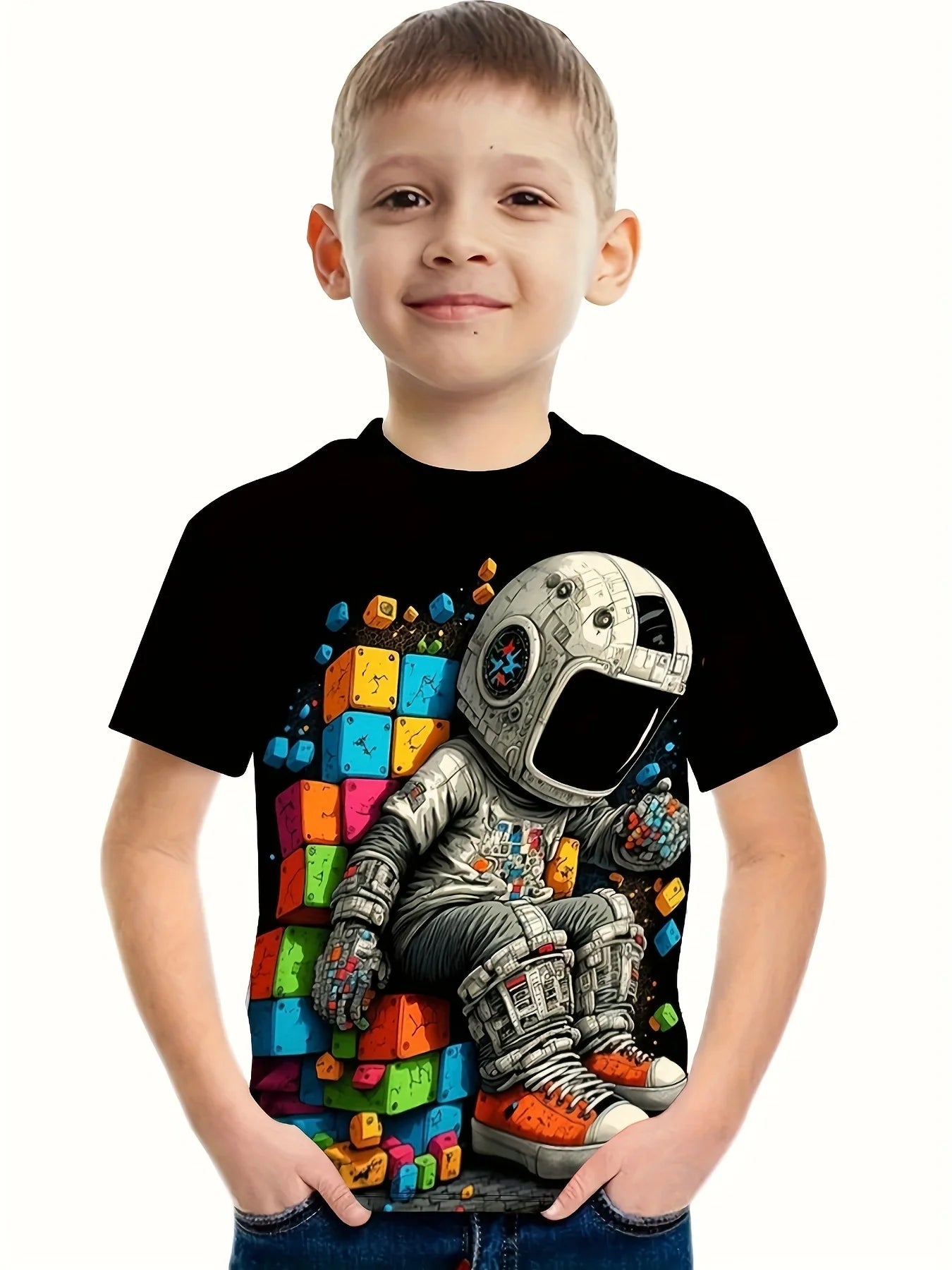 Cristobal Astronaut Print Boys Creative T-shirt - GuGuTon baby store - Baby Fashion - Toddlers Outfits - Babies Outfits - Toddler Clothes - Kids Clothing - Newborn Clothes - Newborn Wear - Kids Wear - Trending Clothes - Trending Outfits - Fall Fashion - Winter Fashion - Girls Clothes - Boys Clothes - Babies Wear - Kids Accessories - KidsWear - Summer Clothes - Summer Fashion - Summer Trend - Falls Sweaters - Tops - Bottom - Jeans - Blouse - Dresses - Newborn Dresses - Toys