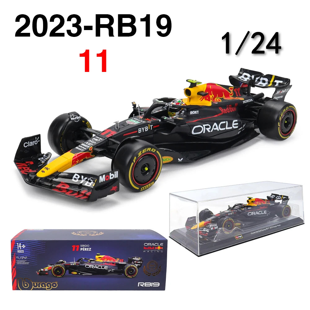Bburago 1:24 2022~2024 F1 serie various style Red Bull RB19 Gran Premio de Austin SF23 W14 precision model car collection gift