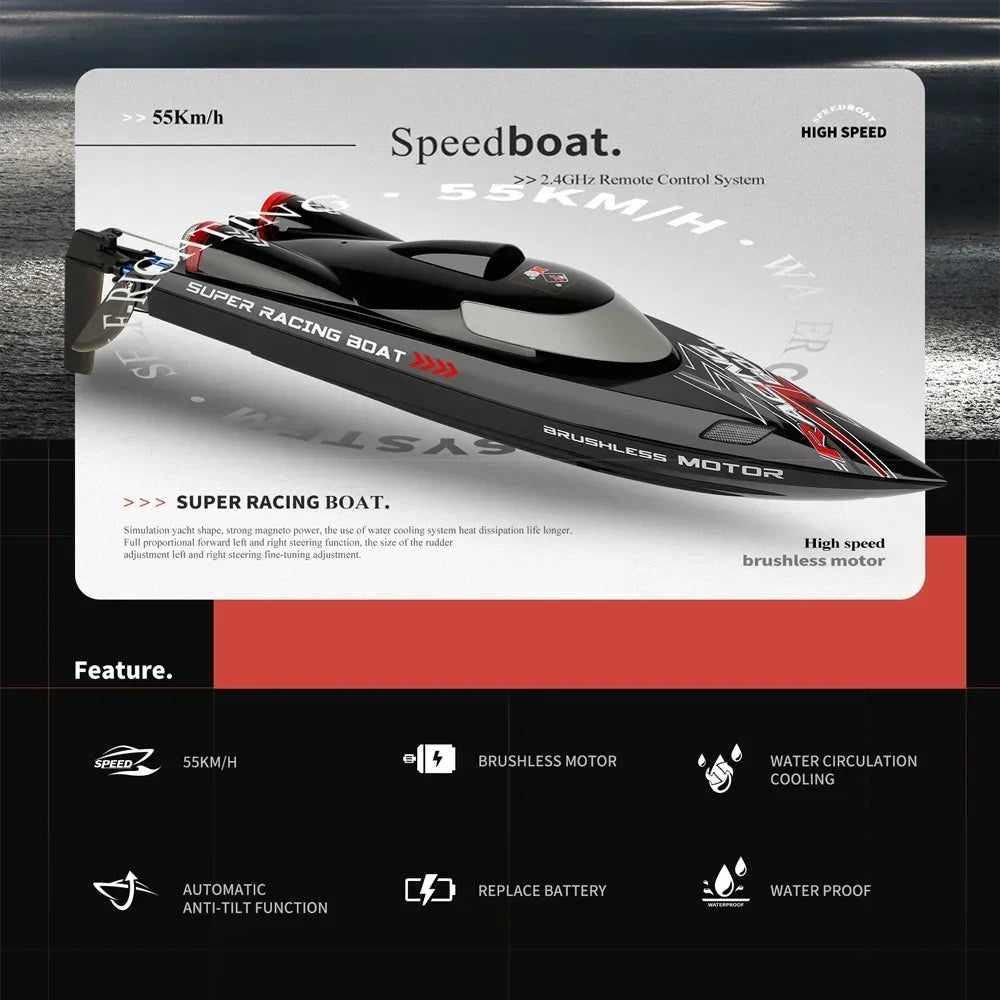 2.4Ghz 55KM/H Brushless High Speed Racing Ship Remote Control