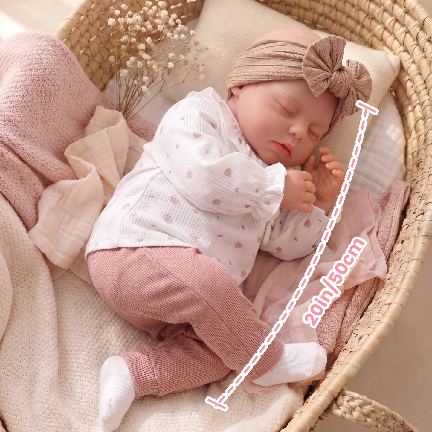 ADFO 20 Inch Reborn Baby Dolls, Realistic Soft Body, Lifelike Poseable Doll With Complete Deluxe Outfits And Rich Role Play Accessories, Perfect For Holiday Gift, Exquisite Collection, Cultivate Sense Of Responsibility