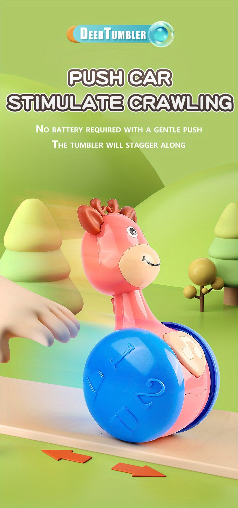 Roly Poly Baby Toys 6 to 12 Months, Tumbler Wobbler Toys for Infant Boy Girl - Perfect for Learning