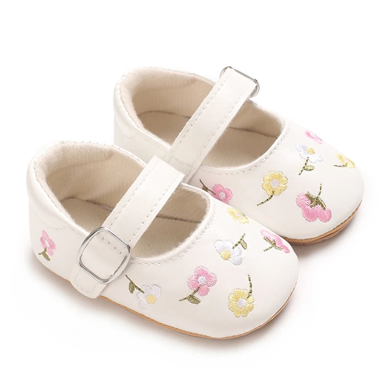 Spring And Autumn Baby Girl's Walking Shoes Anti Slip One Year Old Soft Soled Baby Shoes Princess Shoes Single Shoes
