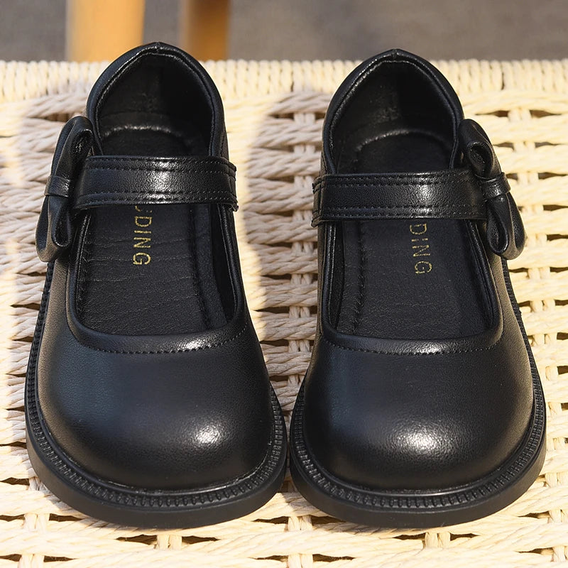 Girls' Shoes, Genuine Leather, Children's Princess Shoes, 2026 Spring and Autumn New Black Performance Shoes, Little Girls' Blac
