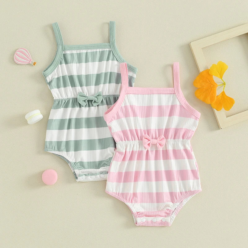 Jessie Baby Girl Summer Color Sleeveless Jumpsuits