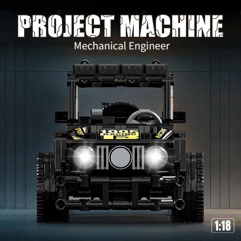 1630 Black Car Building Blocks, Suitable as Birthday/Christmas/Halloween/Thanksgiving/New Year/Party Gifts.