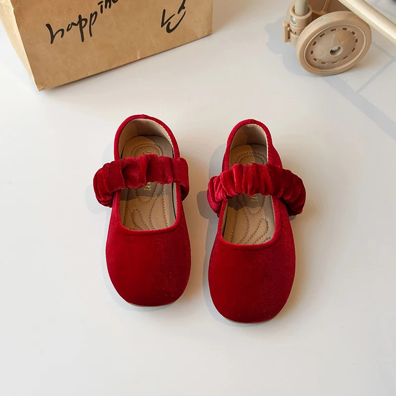 Spring Girl's Casual Shoes Round Toe Shallow Hook-loop Chic Kid's Flat Shoe Solid Colors Anti-slip Daily Comfy Children Shoe