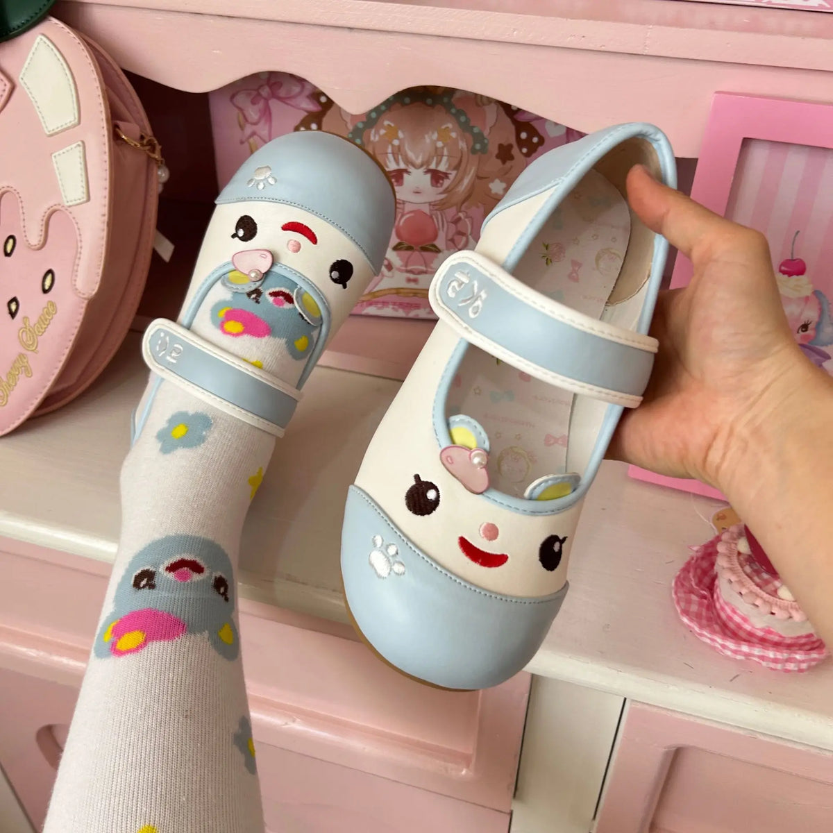Summer Autumn New Sweet Girl Cute Indoor Round-toe Shoes Japanese Cartoon Mp Jojifuku Lolita Flat Shoes Y2k Accessories