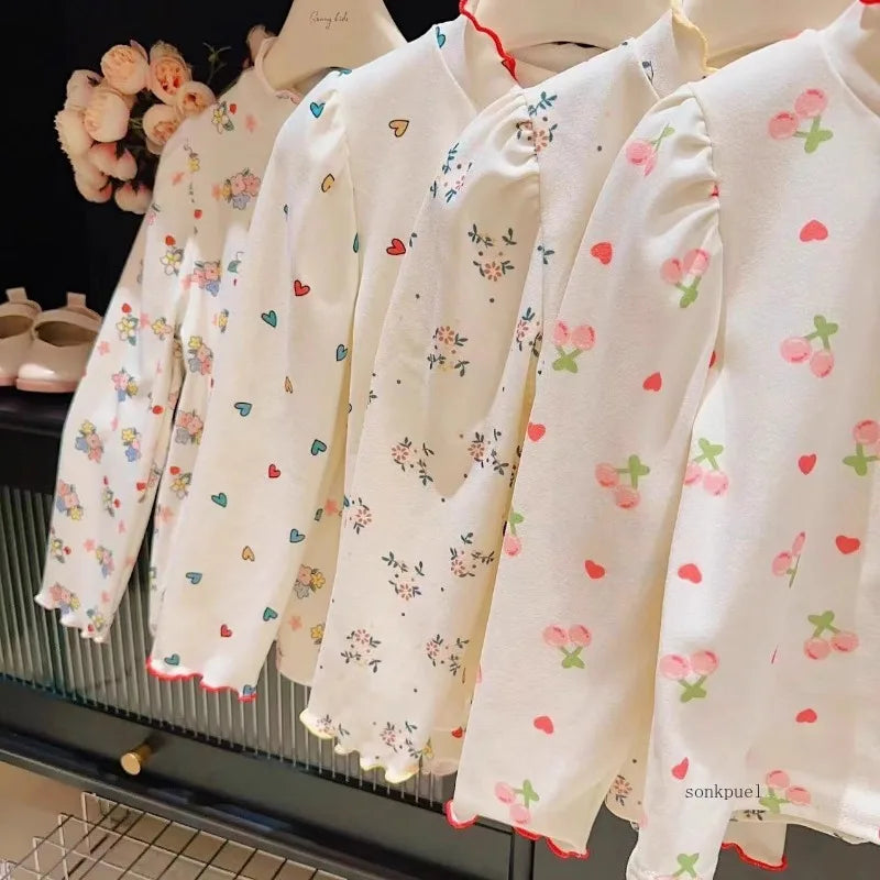 Tania Full Print Bottoming Spring Autumn Tops