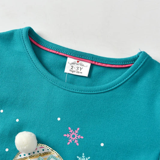 Celia New Year Gifts Kids Long Sleeve Striped Cotton Casual Tops