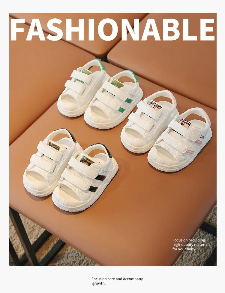 Summer Toddler Sandals Baby Girl Shoes White Color Soft Sole Breathable Boys