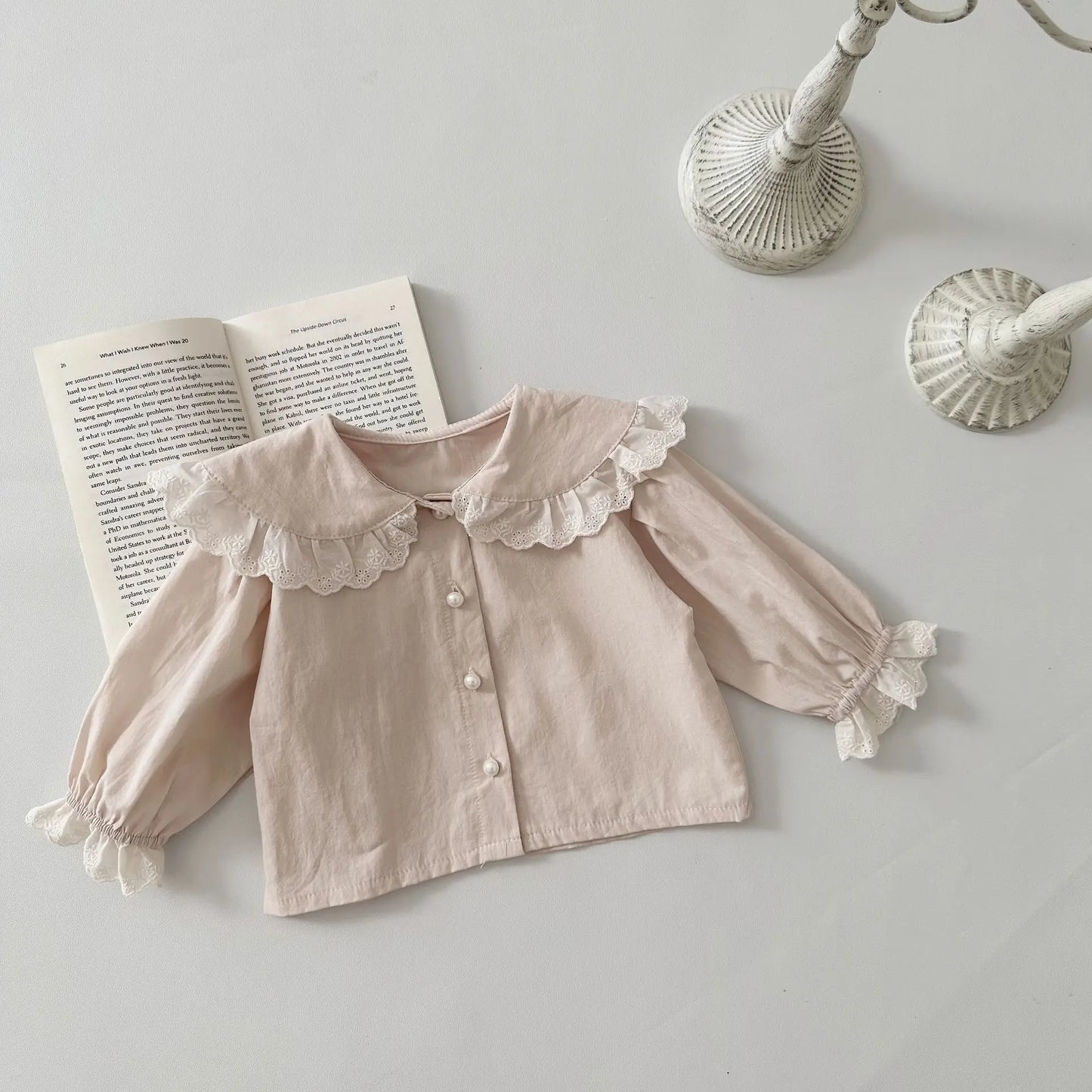 Ernestina Lapel Long Sleeves Infant Cotton Top