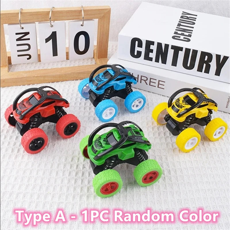 Monster Trucks Toys for Boys - Toddler Push & Go Stunt Cars with Flip Action, Race Car Set for Kids