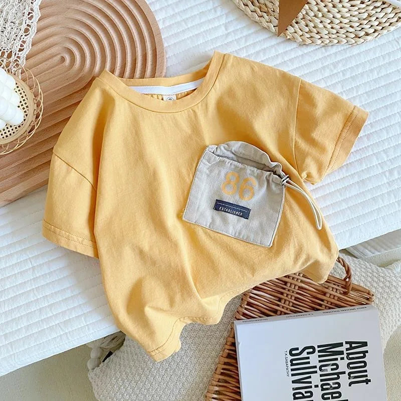 Tobias Muslin Pocket Spliced Cool Tees - GuGuTon baby store - Baby Fashion - Toddlers Outfits - Babies Outfits - Toddler Clothes - Kids Clothing - Newborn Clothes - Newborn Wear - Kids Wear - Trending Clothes - Trending Outfits - Fall Fashion - Winter Fashion - Girls Clothes - Boys Clothes - Babies Wear - Kids Accessories - KidsWear - Summer Clothes - Summer Fashion - Summer Trend - Falls Sweaters - Tops - Bottom - Jeans - Blouse - Dresses - Newborn Dresses - Toys