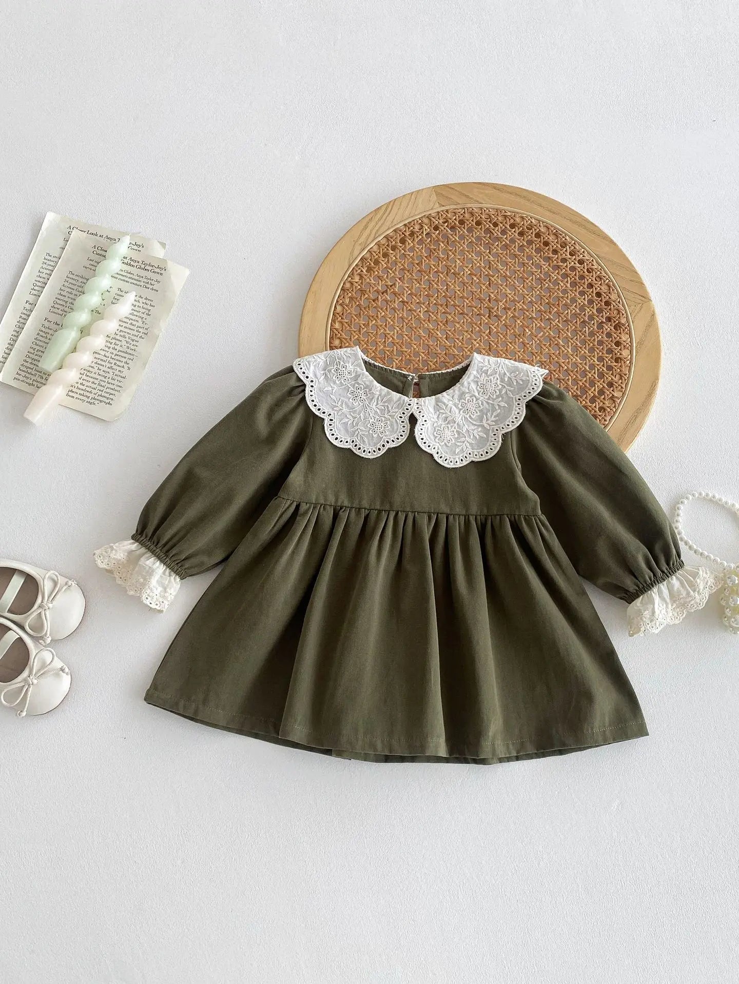 Rosairis Euro Style Lace Collar Dress