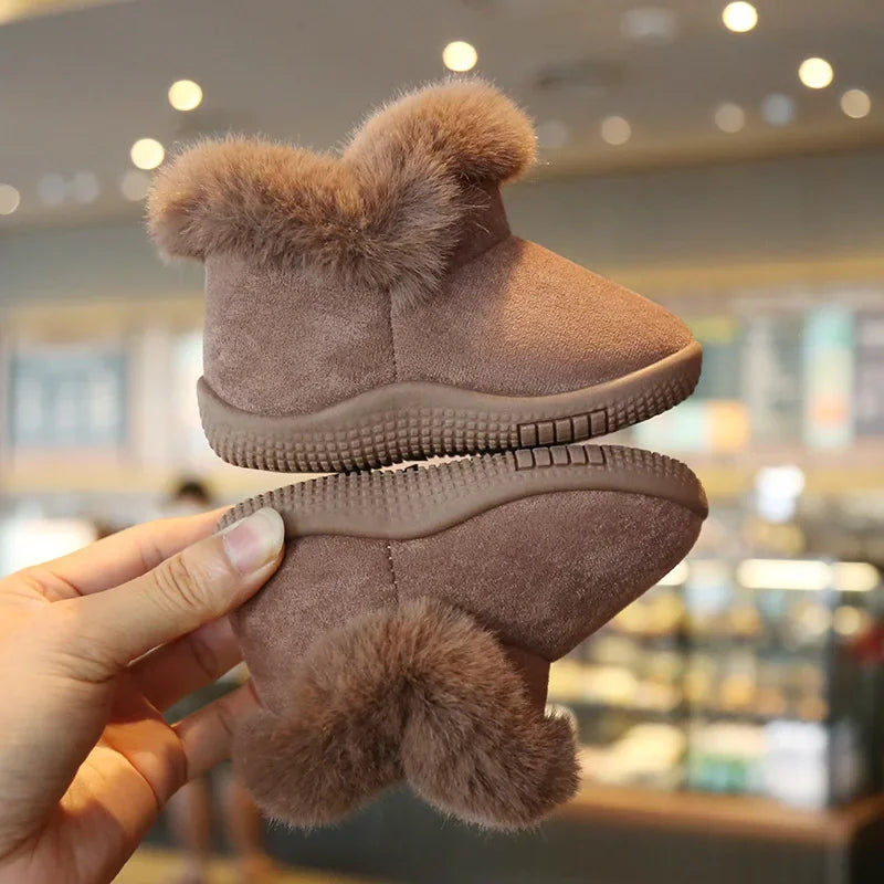 Baby Girl Shoes Snow Boots Kids Cotton Shoes Plush Warm First Walkers Non-slip Infant Boots
