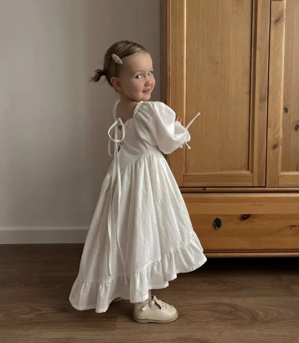 Girls' European and American Style 2025 Spring and Autumn New Princess Dress