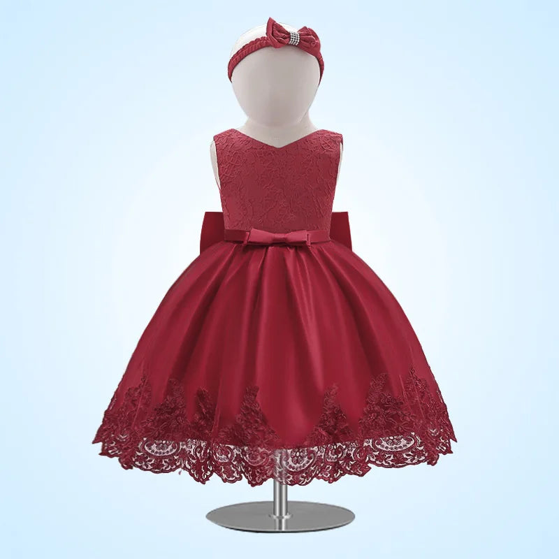 Baby Girl Dress, Little Princess Lace Color-block Baby First Year Old Summer Baby Dress