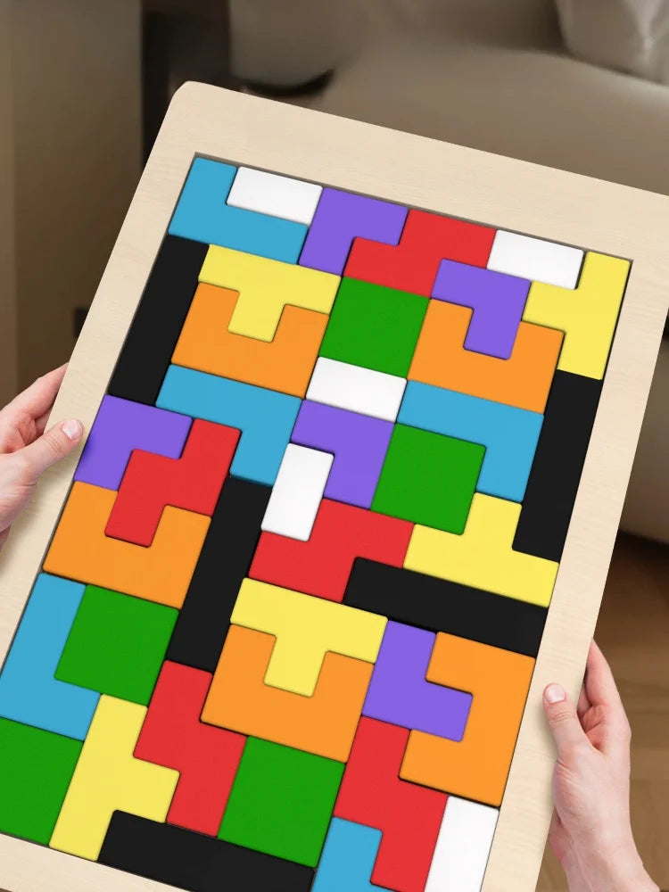 Colorful wooden puzzle toys Tangram Montessori materials children's puzzle