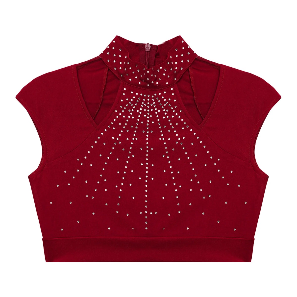 Girls Modern Lyrical Jazz Dance Dress Ballet Gymnastics Skating Performance Costume Kids Cut Out Dancing Leotard Tutu Skirted