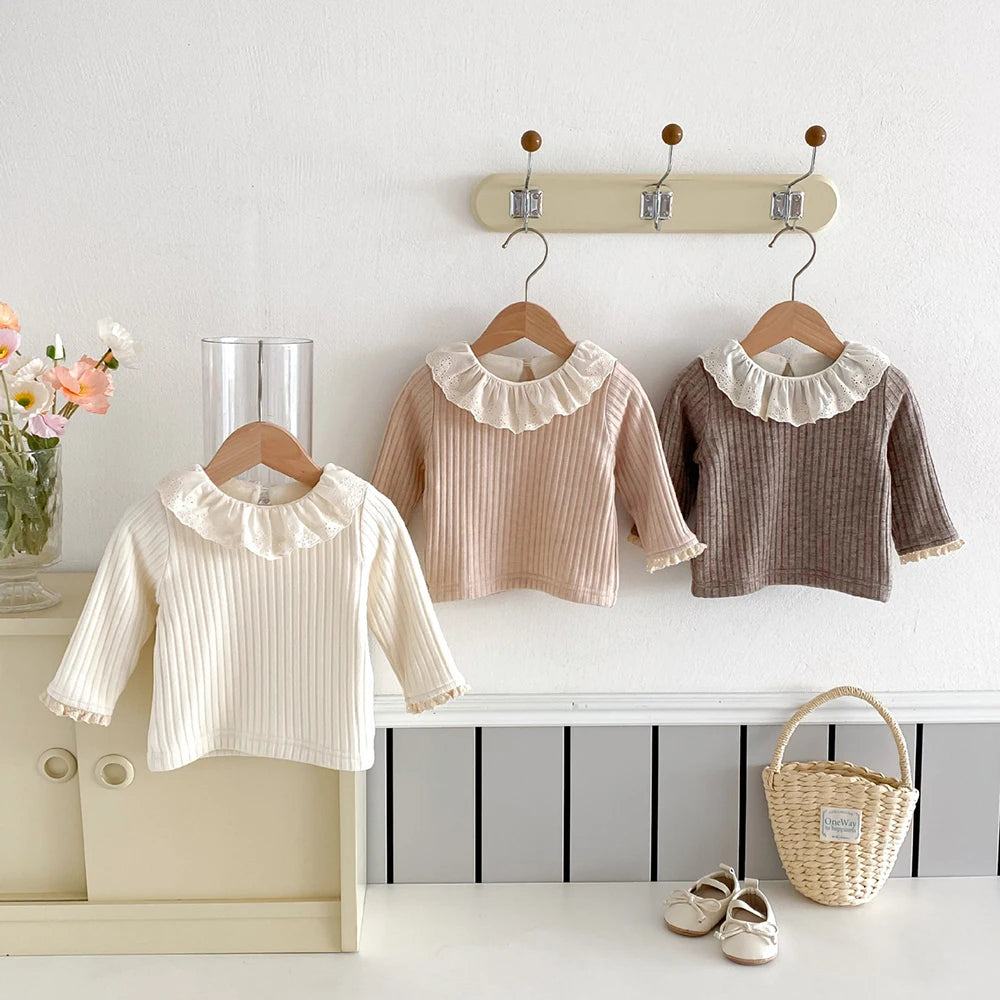 Hilda Ruffle Collar Girl Warm Base Casual Tops