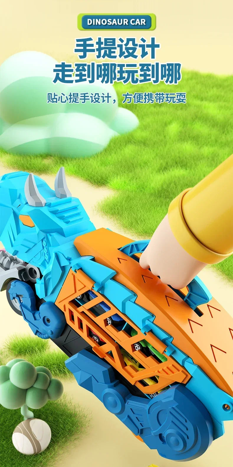 Dinosaur Toys for Kids Boys Ages 3-5, Car Track Set Dinosaur Transport Truck with Diecast Cars