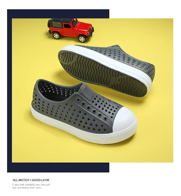 2024 New Kids Shoes Summer Breathable Quick-Drying Water Shoes with Drainage Holes Boys Girls Sandals 24-34