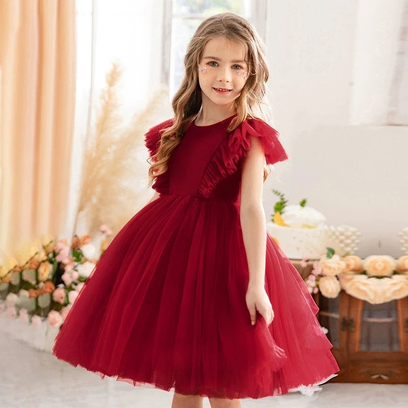 2026 New Summer Girls Dress Elegant Fashion Little Princess Dress