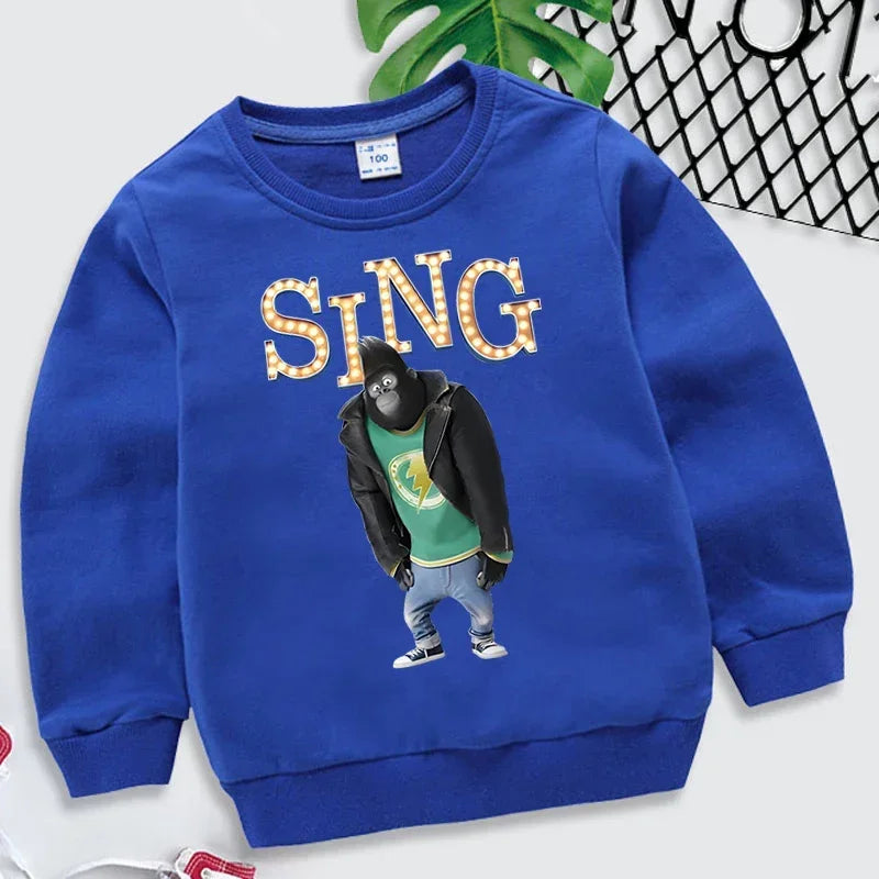 Oliver Gorilla Sing Print Children Sweater - GuGuTon baby store - Baby Fashion - Toddlers Outfits - Babies Outfits - Toddler Clothes - Kids Clothing - Newborn Clothes - Newborn Wear - Kids Wear - Trending Clothes - Trending Outfits - Fall Fashion - Winter Fashion - Girls Clothes - Boys Clothes - Babies Wear - Kids Accessories - KidsWear - Summer Clothes - Summer Fashion - Summer Trend - Falls Sweaters - Tops - Bottom - Jeans - Blouse - Dresses - Newborn Dresses - Toys
