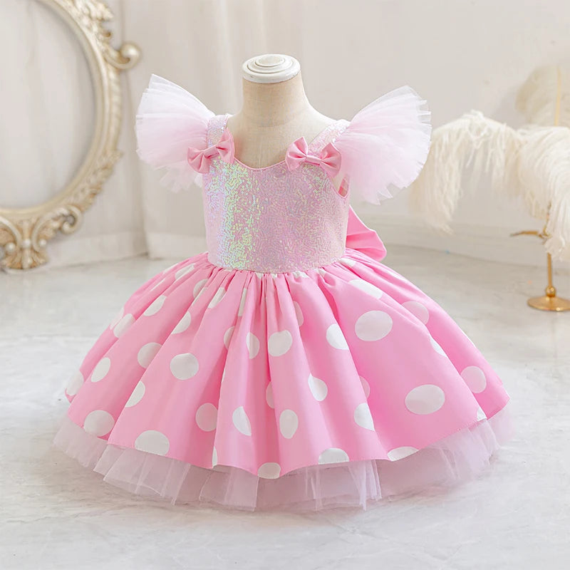 Girls' Princess Dress, Baby's First Birthday Tutu Dress, Flower Girl Wedding Dress
