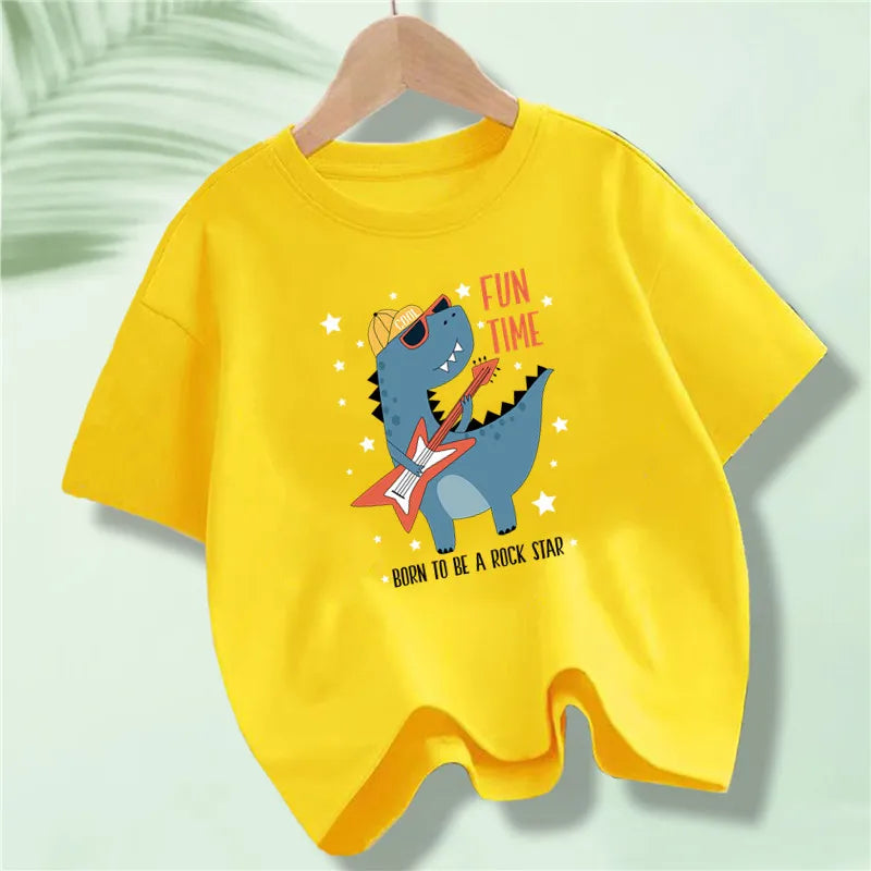 Jhon cute Dino Cartoon Print Children's Tshirt - GuGuTon baby store - Baby Fashion - Toddlers Outfits - Babies Outfits - Toddler Clothes - Kids Clothing - Newborn Clothes - Newborn Wear - Kids Wear - Trending Clothes - Trending Outfits - Fall Fashion - Winter Fashion - Girls Clothes - Boys Clothes - Babies Wear - Kids Accessories - KidsWear - Summer Clothes - Summer Fashion - Summer Trend - Falls Sweaters - Tops - Bottom - Jeans - Blouse - Dresses - Newborn Dresses - Toys