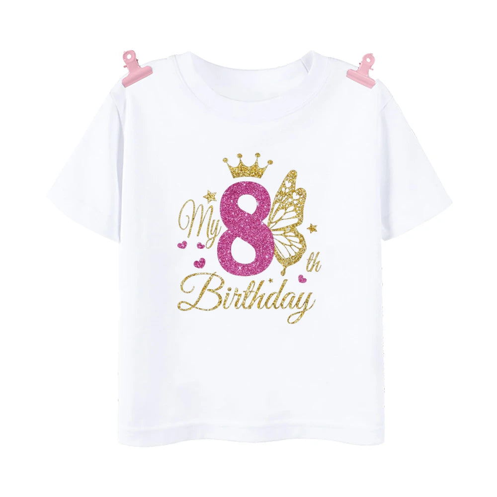 María Girls Birthday Wild Tee Girls Party T Shirt Butterfly Printed Clothes Kids - GuGuTon baby store - Baby Fashion - Toddlers Outfits - Babies Outfits - Toddler Clothes - Kids Clothing - Newborn Clothes - Newborn Wear - Kids Wear - Trending Clothes - Trending Outfits - Fall Fashion - Winter Fashion - Girls Clothes - Boys Clothes - Babies Wear - Kids Accessories - KidsWear - Summer Clothes - Summer Fashion - Summer Trend - Falls Sweaters - Tops - Bottom - Jeans - Blouse - Dresses - Newborn Dresses - Toys