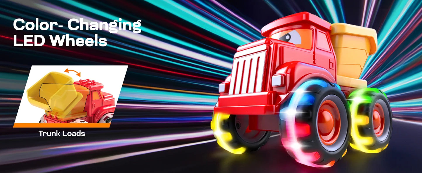 Joyfy GlowRover 3 Pack Monster Truck Toys City Construction Cars