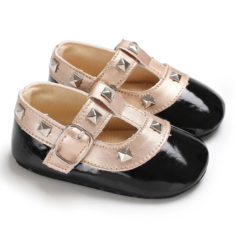 Baby Girl Sandals 2025 Spring and Autumn Korean Edition Versatile Rivet Dancing Princess Single Shoes Fashion Baby Leather Shoes