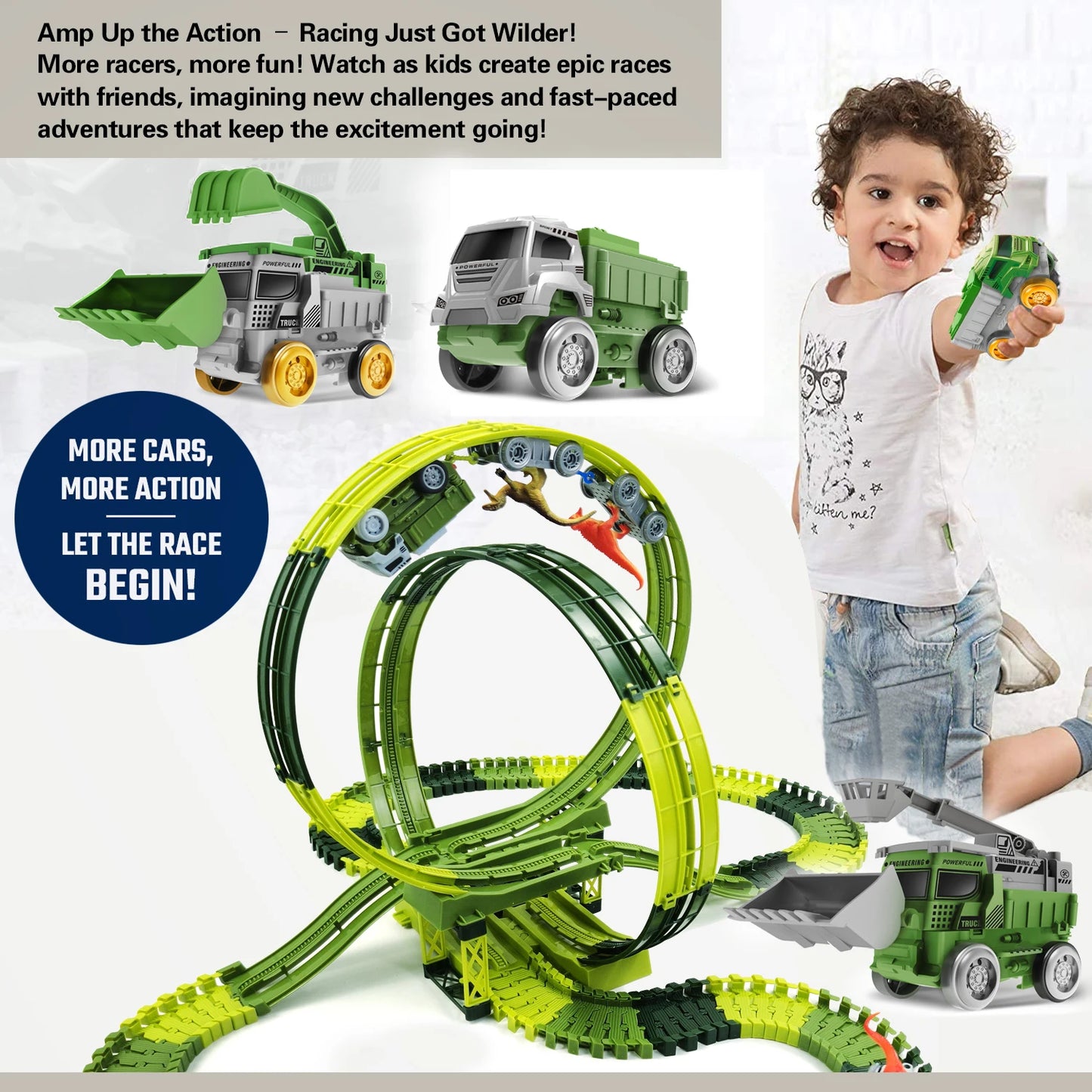 Magic Climbing Track Train Dinosaur World Road Race Flexible Track car