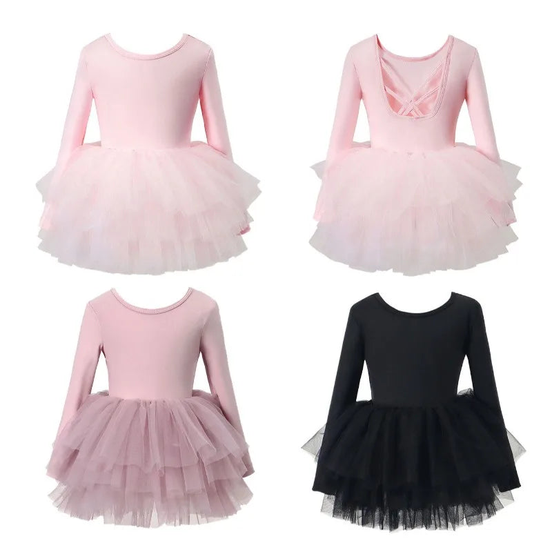Baby Girl Princess Tutu Dress Long Sleeves Ballet Dress