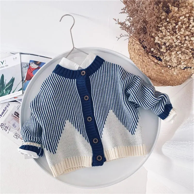 Martina Patchwork Korean Edition Baby Boy Knitted Single Breasted Children's