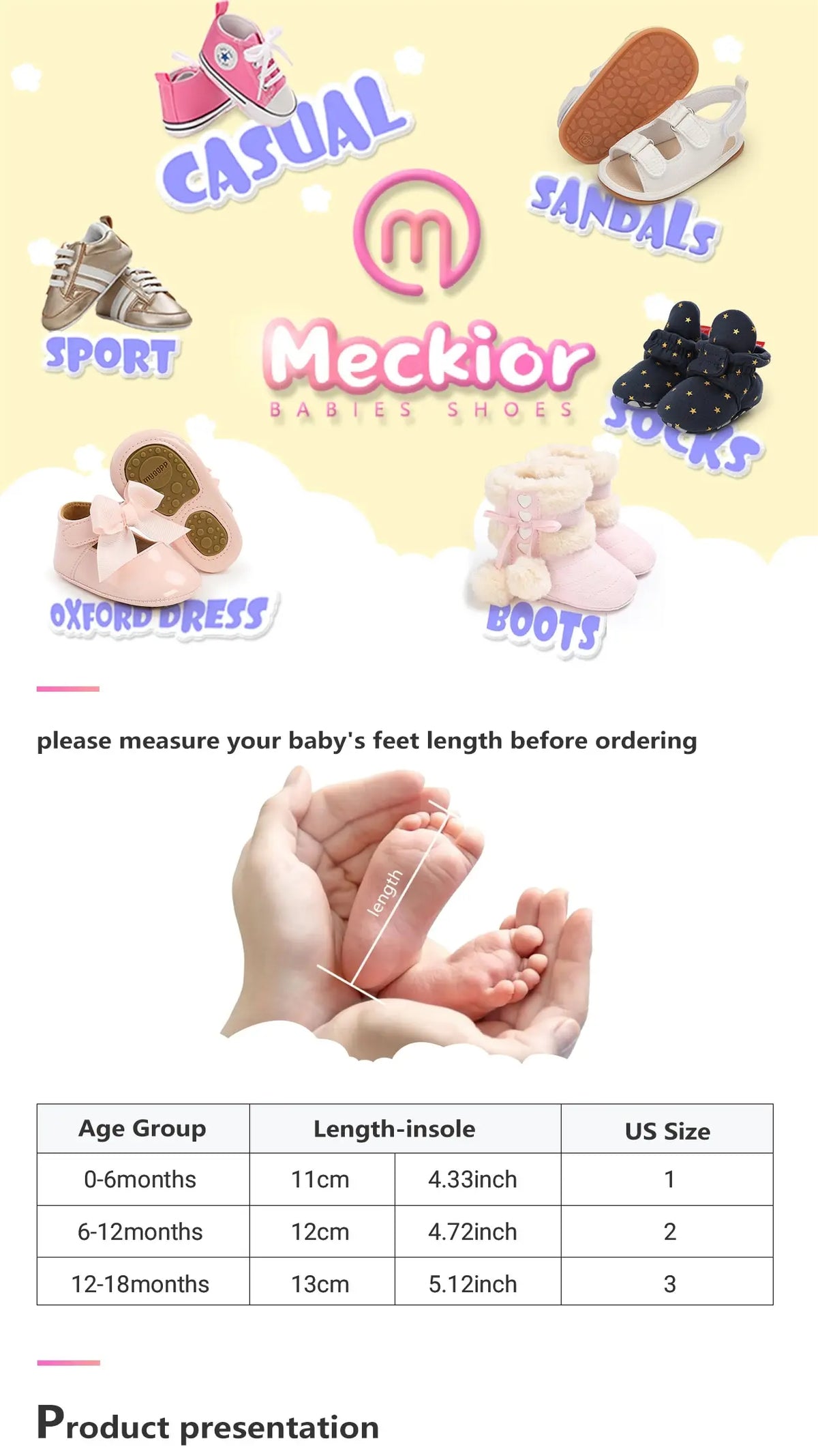 Meckior Baby Girls Shoes Classic Bowknot Rubber Sole Anti-slip PU Girls Dress Shoes