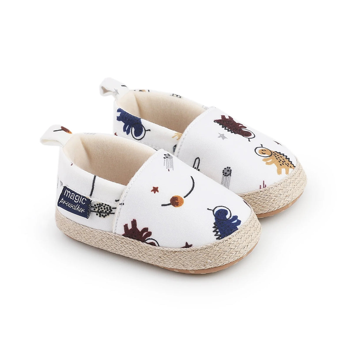 Baby Boy Girl Shoes Dinosaur Print Closed Toe Walking Shoes