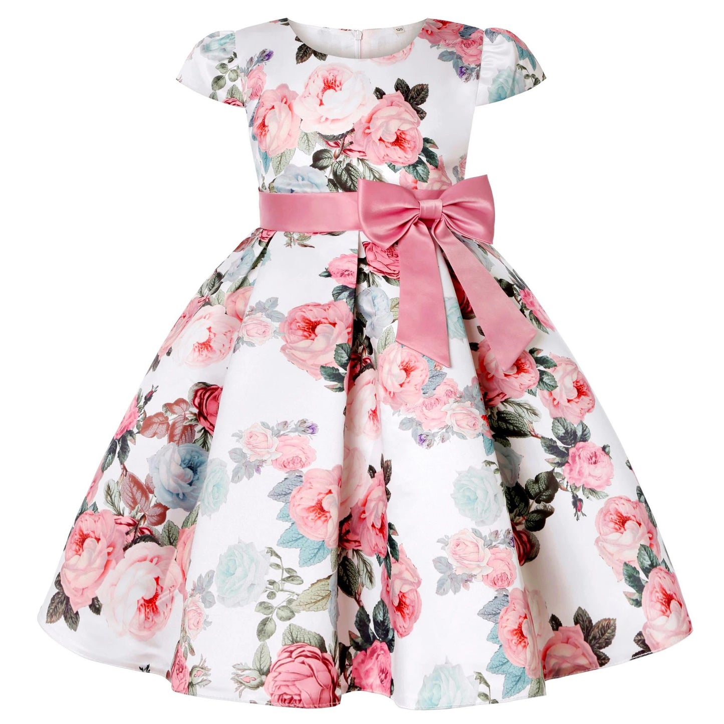 Tatum Baby Girls Flower Striped Dress For Girls Floral Wedding Party Dress