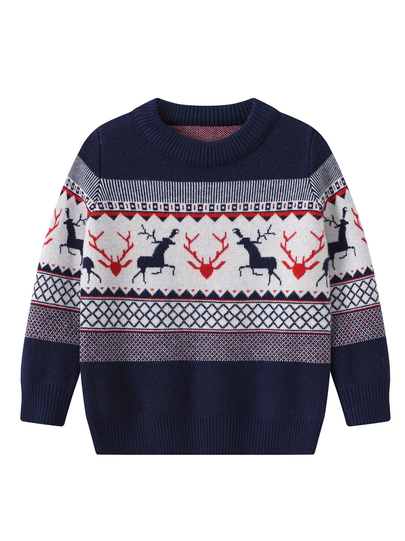 Xavier Warm Elk Printed Knitted Girls Sweater